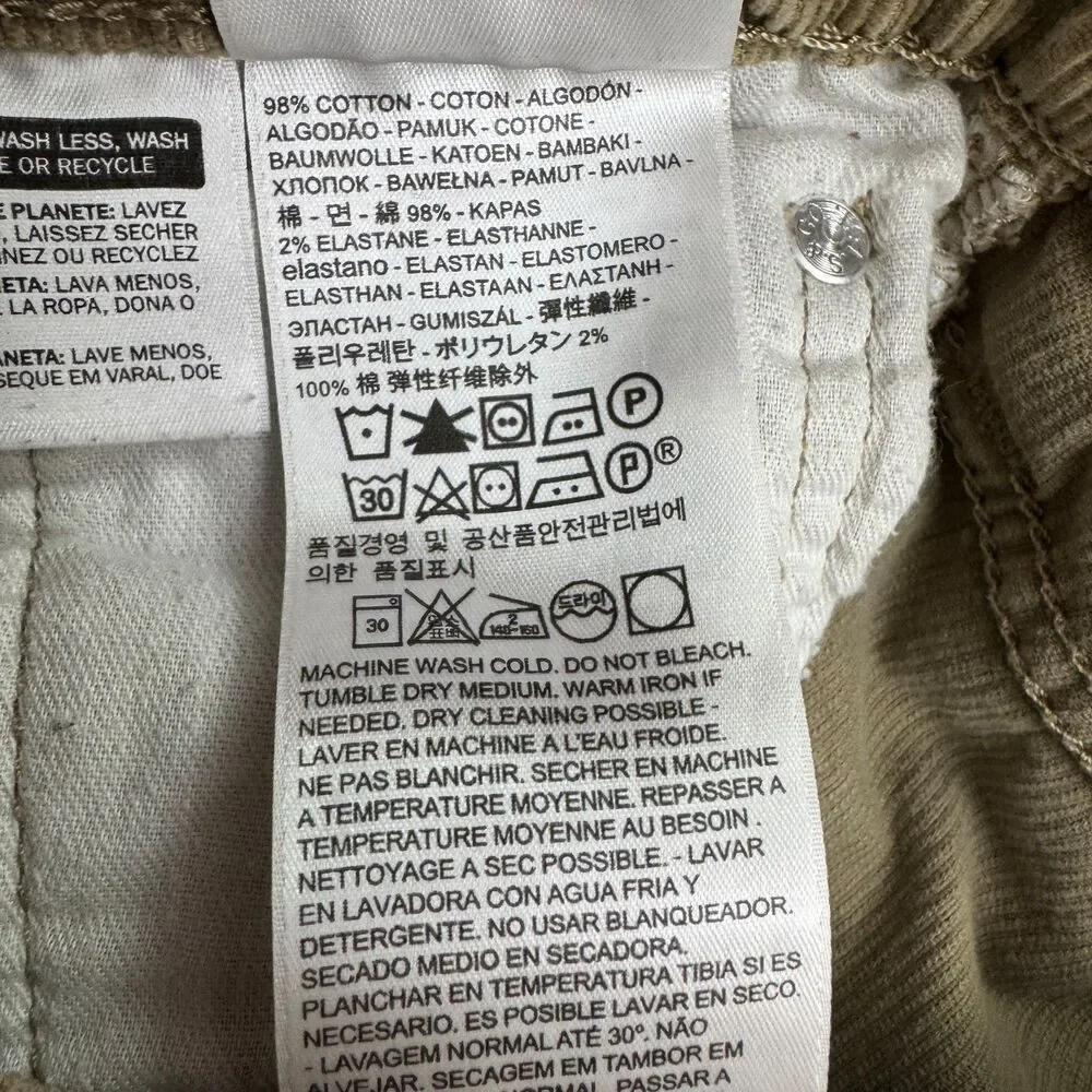 Levi's 502 Corduroy Straight Pants Mens 31 Brown Cord Tan Cotton Stretch Casual